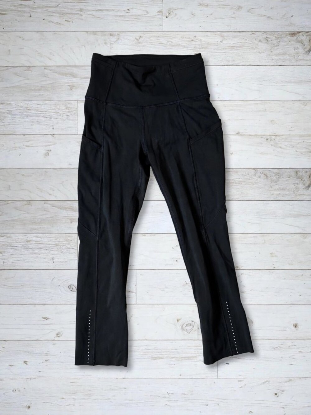 Lululemon Fast & Free 7/8 Tight II Black Size 2 Reflective Pocket Leggings